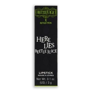 NEW Beetlejuice x Revolution Here Lies Beetlejuice Lipstick Pinky Nude Satin